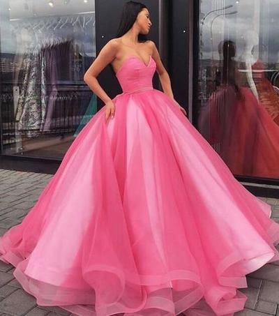 Hot Pink Sewwtheat Ball Gown Prom Dress Formal Dress