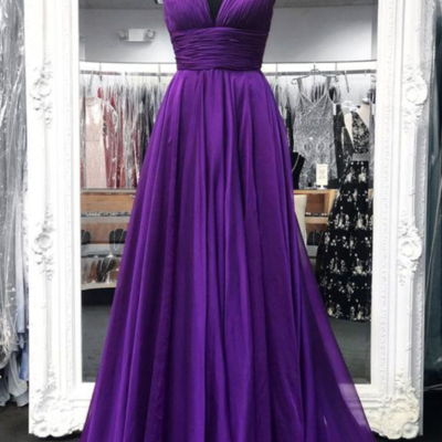 Spaghetti straps prom dresses purple - Thumbnail 2