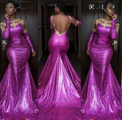 Fuchsia Prom Dresses with Gold Lace