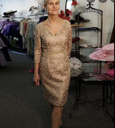 Lace Champagne Mother of the Bride Dresses