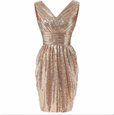 V Neck Short Bridesmaid Dresses