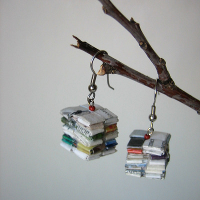 Stack of Books Earrings - Eco Chic