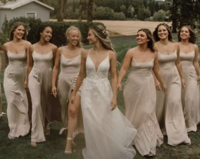 Bridesmaid Dresses Square Spaghetti Straps