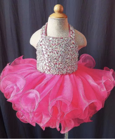 Halter Flower Girl Dresses Pageant Gown with Beaded