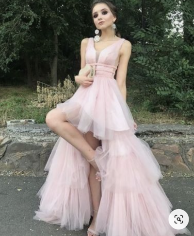 Pink Prom Dresses Hi Low