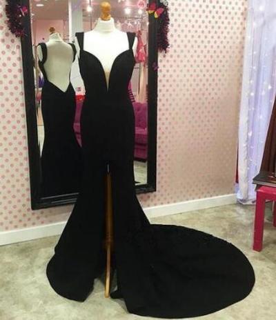 Sex Mermaid Long Prom Dress,Evening Gowns with Front Slit