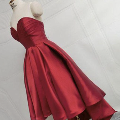 Sweetheart red hi low prom dresses - Thumbnail 3