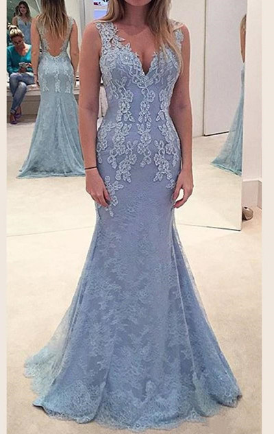 SP1782,Elegant lace prom dresses mermaid beaded evening dress