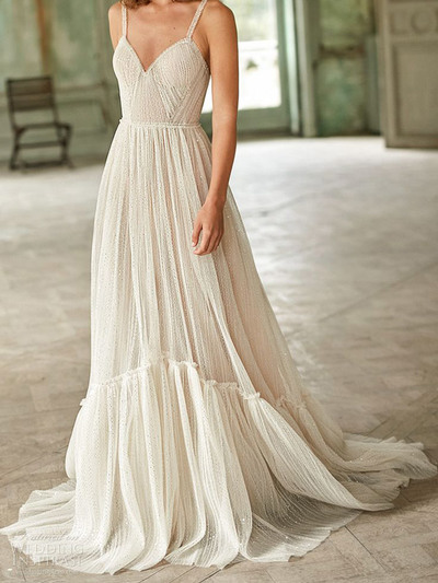 Shiny Backless Empire Condole Belt Wedding Dresses,Sequin Lace Bridal Dresses,1258