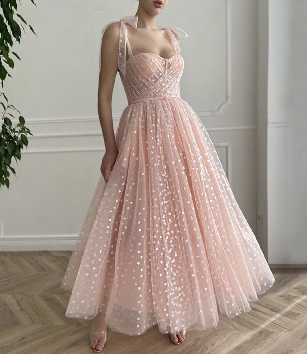 Pink tulle short prom dress homecoming dress