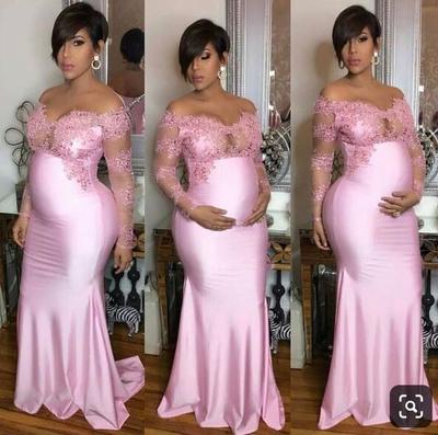 Sexy Mermaid Pink Prom Dress with Lace, Formal Dress