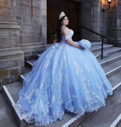 Blue Pageant Gown Sweet 16 Dress Birthday Dresses