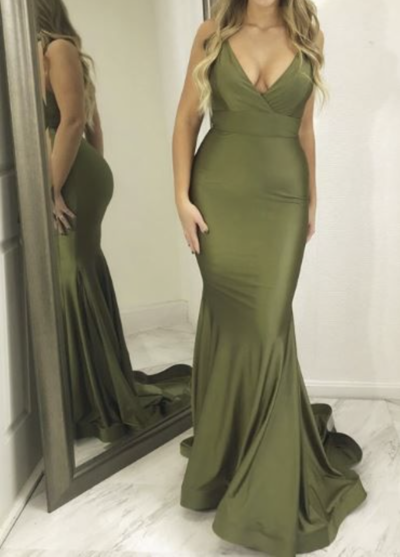 Olive Green Prom Dresses Mermaid