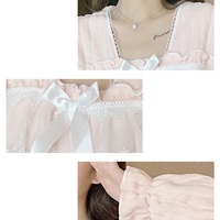 Cute Warm Winter Flannel Soft Pink Blue White Long Sleeve Tops & Pants Pajama Sleepwear - Thumbnail 8