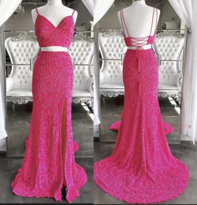 Fuchsia Prom Dresses under 100 Two Piece