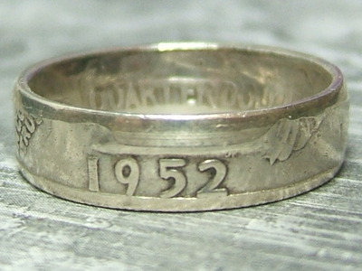Silver Coin Ring ~ Washington Quarter Dollar