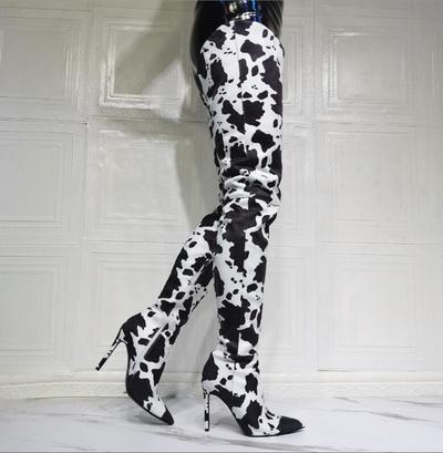 Fashion Milk Pattern Over-the-knee Women's Thigh Boots