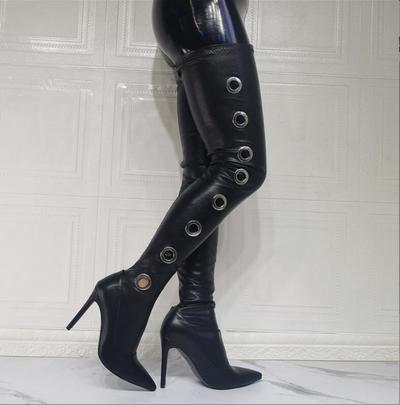 Black Hollow Stretch Women's Boots