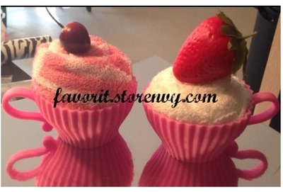 Towel Cake Washcloth Cupcakes-Teacup