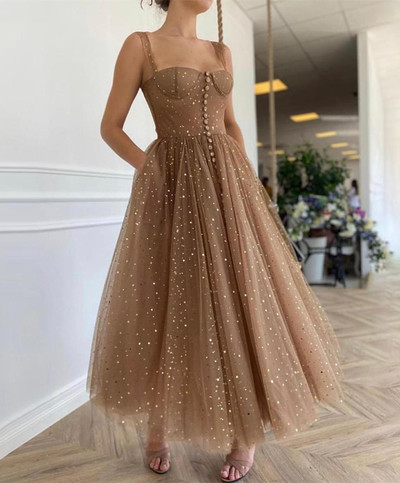 SP1734,Sweet Prom Dress,Tea Length Homecoming Dresses,Tulle Sparkle Party Evening Gown
