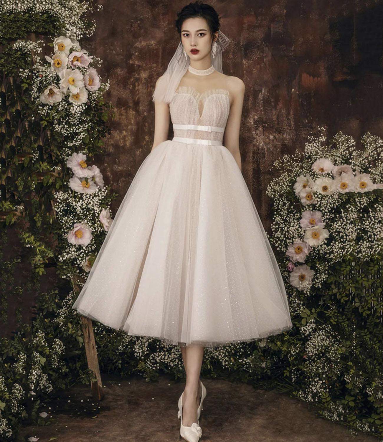 Cute tulle short A line prom dress cocktail dress