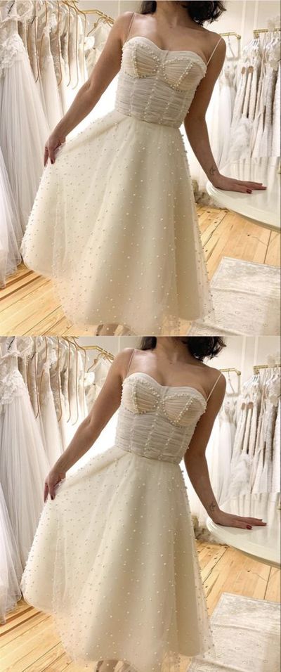 Corset Wedding Dresses Tea Length prom Dress,740