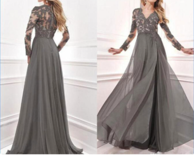 V Neck Mother of the Bride Dresses with Appliques,749