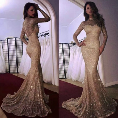 Sparkly prom dresses mermaid long - Thumbnail 4