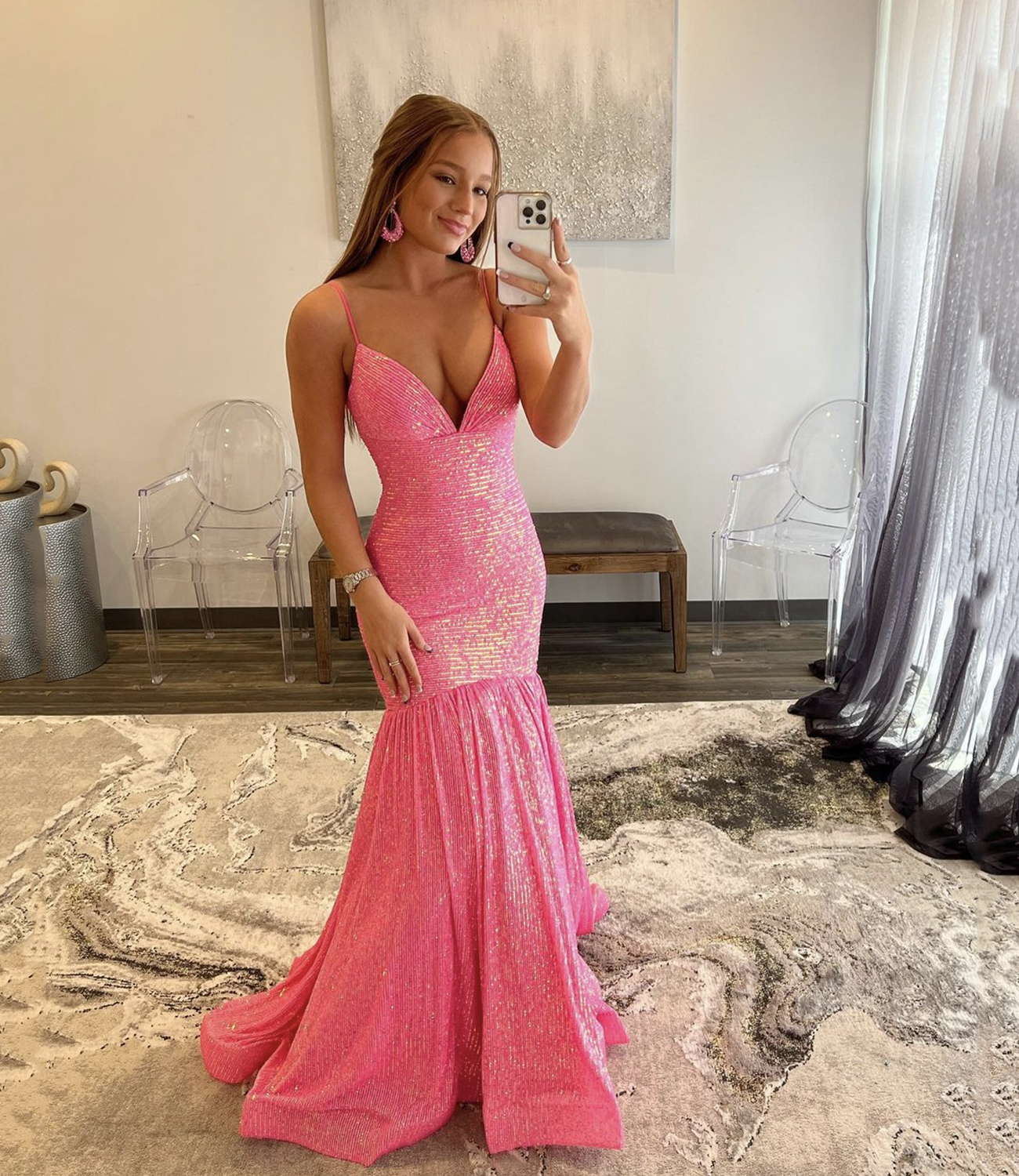 Mermaid sequins long prom dress mermaid evening dress