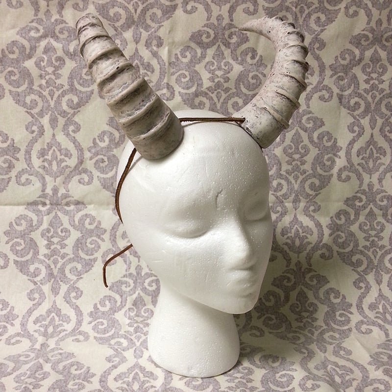 Bone White Ridged Horns