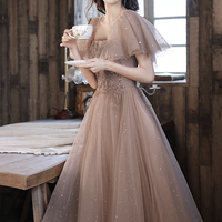 Cute tulle beads short prom dress homecoming dress - Thumbnail 1