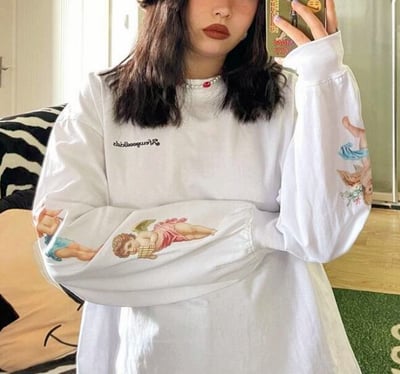 The Virgin Mary Angel Kids Printed Long Sleeve T-shirt