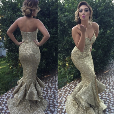 Sweetheart prom dresses mermaid with slit - Thumbnail 3