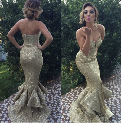 Sweetheart Prom Dresses Mermaid with Slit