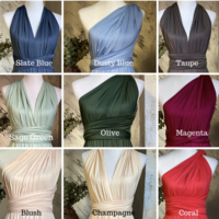 Olive Green Prom Dresses Bridesmaid Dresses Convertible  - Thumbnail 3