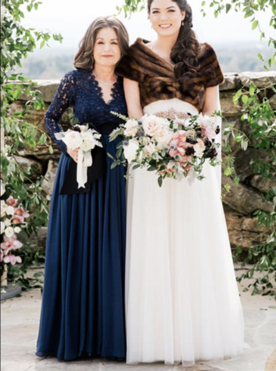 V Neck Mother of the Bride Dresses with Full Sleeves