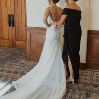 Elegant Mermaid V Neck Spaghetti Straps Tulle Wedding Dresses - Thumbnail 2