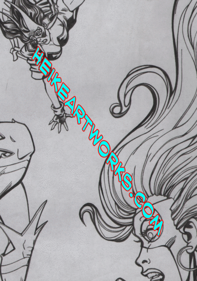 Femforce #152 Original cover art Sexy Superheroines Heike