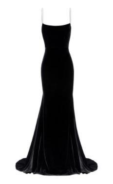 Spaghetti Straps Black Mermaid Prom Dresses