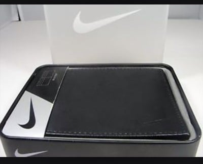 nike golf leather black wallet bifold mens