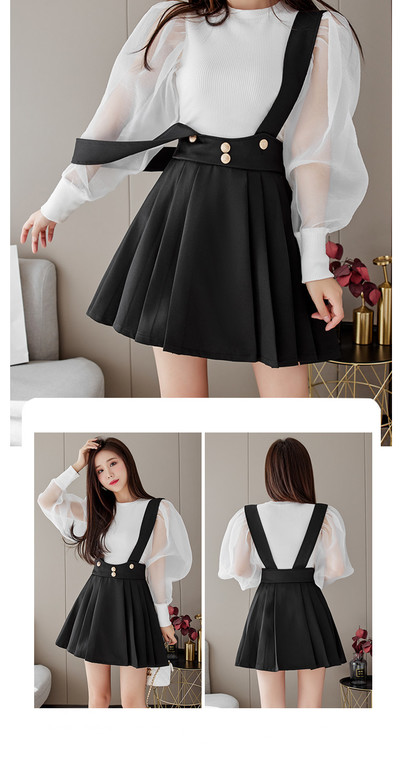 bow navy double thick  wind pants skirt