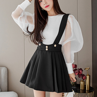 bow navy double thick  wind pants skirt  - Thumbnail 3