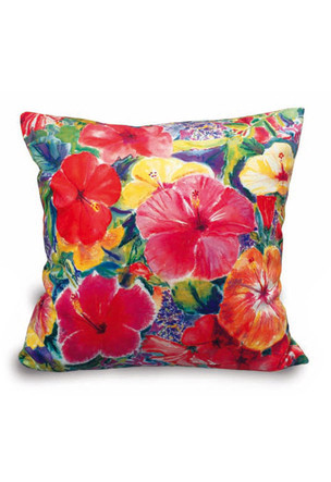 "HIBISCUS IMPRESSION" Velvet Pillow Cover!