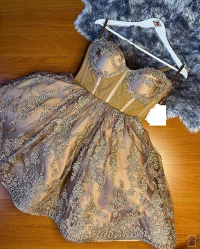 Short Champagne Prom Dresses Homecoming Gown