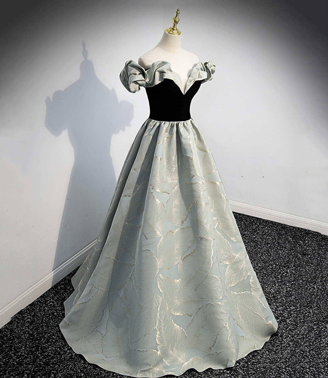 Stylish satin long prom dress A line evening dress