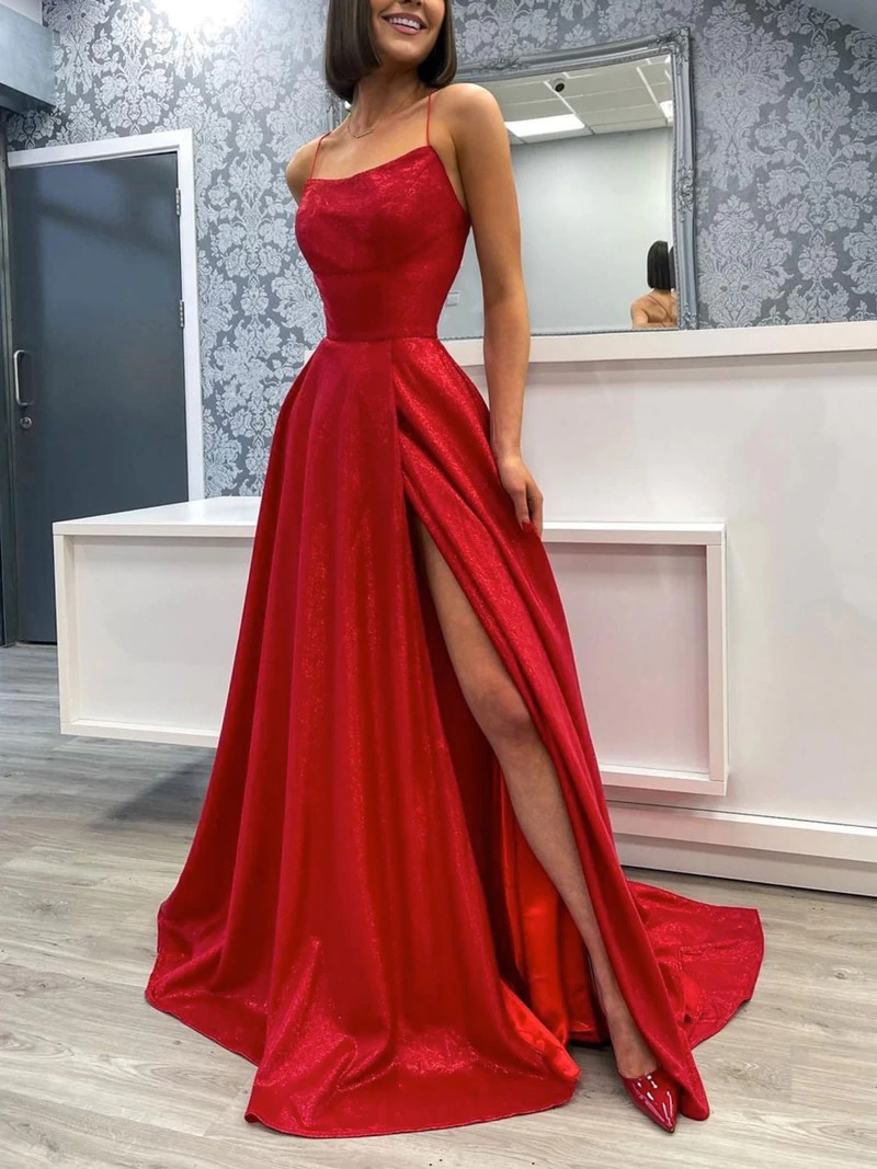 Simple burgundy satin long prom dress, evening dress,BD202201