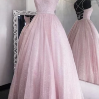 Sparkly Lavender Prom Dresses Criss Cross - Thumbnail 1