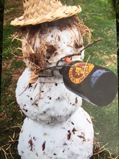 Snowman drinking