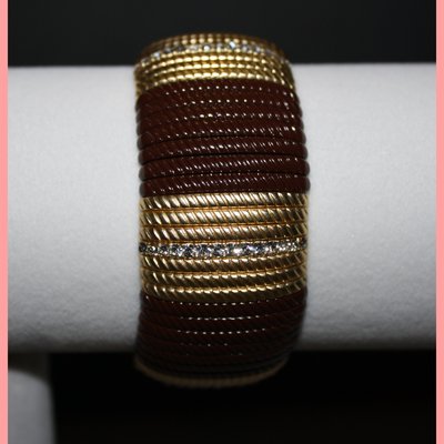 Gold & brown bling bracelet