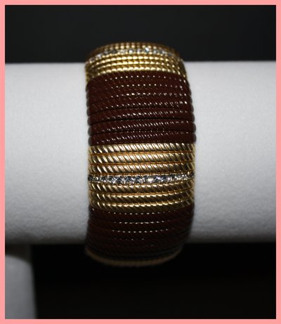 Gold & brown bling bracelet